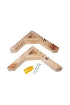 Doğal Ahşap Duvar Raf Ayağı 16x16cm Dayanıklı 90 Derece (2li Set)