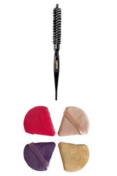 Makyaj Süngeri 4 Adet Pudra Fondöten Uygulama Süngeri ve İnce Siyah Fön Fırçası