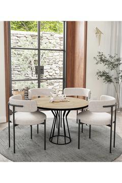 Metal Teddy Sandalye 90x90 Yuvarlak Kum Saati Ayak Mutfak Masası Takımı Yemek Masası Takımı
