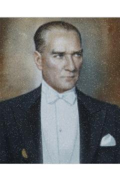 M. K. Atatürk - Diamond Painting, Elmaslı Goblen, Mozaik Tablo, Elmas, Boncuk, Taş Işleme 40 X 50cm