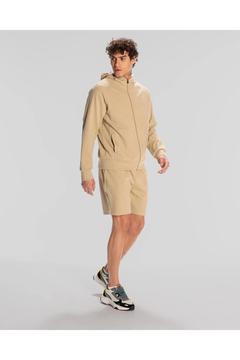 Tolgana Full Zip Erkek Bej Regular Fit Fermuarlı Eşofman Üstü