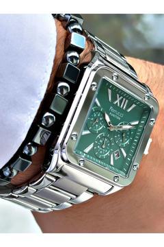 Gümüş Renk Kare Fonksiyonlar Aktif  Erkek Kol Saati + BİLEKLİK