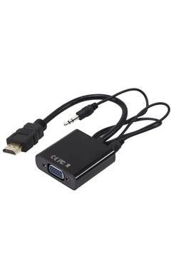 HDMI TO VGA ÇEVİRİCİ ADAPTÖR SES ÇIKIŞLI KUTULU (5024)
