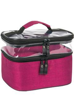 Makyaj Çantası Seyahat Kadın Bakım Çantası Çift Bölmeli Şeffaf Bölmeli Ankaflex Makyaj Çantası
