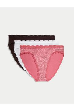 3'lü Dantel Detaylı High Leg Külot Seti