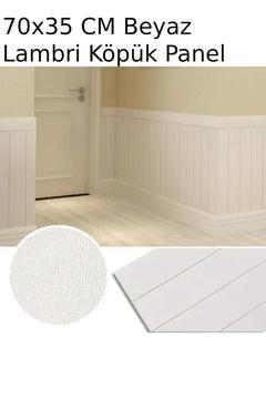 70x35cm 0,25 M2 Kendinden Beyaz Ahşap Kendinden Yapışkanlı Lambri Duvar Paneli