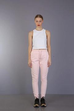 Toz Pembe 3 Iplik Pamuklu Eşofman Altı