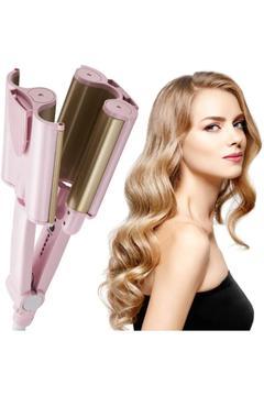 Tüm Saç Tiplerine Uygun Taşınabilir 3 Namlulu Saç Maşası, Ergonomik El Tutma Klipsli Ayarlanabilir