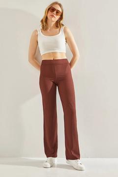 Kadın Beli Lastikli Börümcük Kumaş Pantolon 60231004