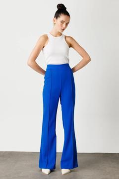 FLARE KESİM KUMAŞ PANTOLON - LACİVERT