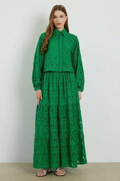 Melly Etekli Brode Takım - Yeşil