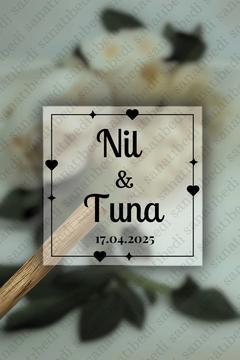 Şeffaf Kişiye Özel Kına-nişan-söz-nikah-düğün- Bebek Etiketi- Sticker (50 Adet 3x3 cm)