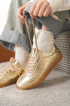 Altın Kadın Renk Bloklu Sneaker Ayakkabı MD1095-101-0002