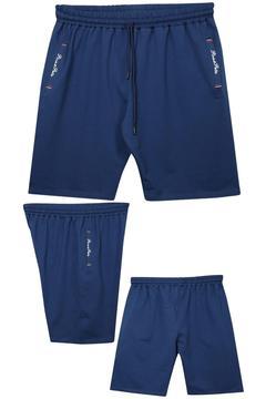 Büyük Beden 110 - 155 Kilo Arası İçin Uygun Bedenli Cepleri Nakış Detaylı Likralı Penye Erkek Şortu