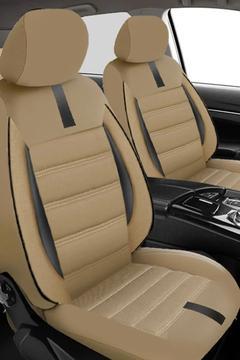 Araba Koltuk Minderi Sporton Serisi Kumaş Koltuk Kılıfı Takımı Bej