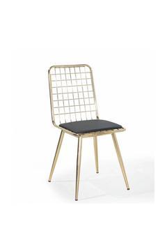 Home Eylül Gold Kalın Tel Sandalye-siyah Döşeme