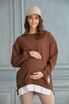 REGULAR FİT FERMUARLI HAMİLE SWEATSHİRT