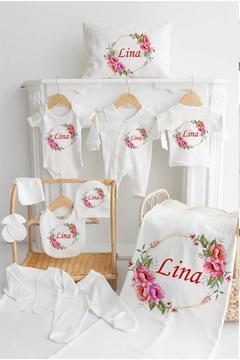 %100 Pamuk Baskılı 11’li Isimli Organik Bebek Hastane Çıkışı