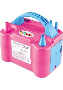 Parti Dolabı Çift Çıkışlı Balon Şişirme Makinası, Elektrikli Balon Pompası 73005 Pembe Mavi