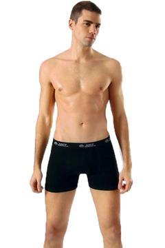 Erkek Siyah Likralı Pamuklu Boxer 6'lı