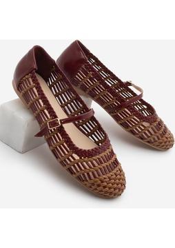 Marjin Kadın El Örgülü Bantlı Babet Limba