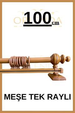 Tek Raylı Rustik Perde Askısı 100cm - Ahşap Rustik Perde Askısı - Alüminyum Boru Rustik Perde Askısı