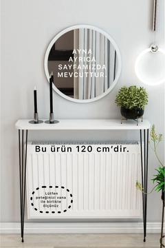 120 Cm Beyaz Petek Üstü Beyaz Raf Oval Kenar Dresuar ( Bu Ürün 100 Ve 110 Cm Petekler Içindir)