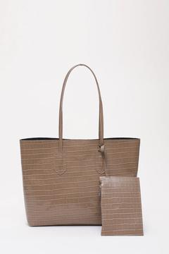 Vizon Shk112 Kroko Suni Deri, Çıtçıtlı, Tek Bölmeli, Cüzdanlı El, Kol ve Omuz Çantası