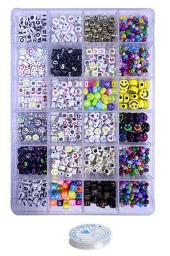 24 Bölmeli Şeffaf Takı Kutusunda Harf Ve Figür Boncuk Ile Takı Yapma Seti