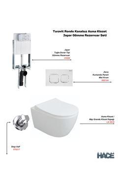 Rondo Kanalsız Asma Klozet , Japar Gömme Rezervuar Set
