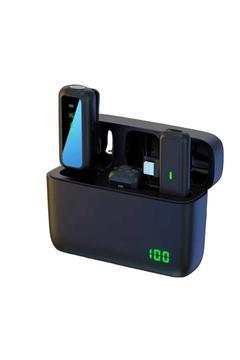 SX6 Lightning Iphone Uyumlu Kablosuz Yaka Mikrofonu Göstergeli Led Şarj Kutulu Gürültü Azaltma