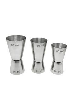 Çelik 20/40 ml - 25/50 ml - 30/60 ml Kokteyl Bardak 3 Lü Jigger Cin438