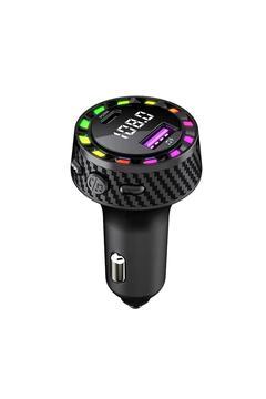 Rgb Işıklı 5.3 Bluetoothlu Çakmaklık 30w Usb Type C Hızlı Şarjlı Araç Kiti - Eller Serbest Modlu