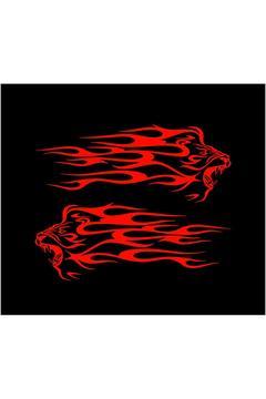 Kükreyen Aslan Alevli Sticker  Çok Amaçlı Sticker