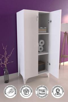 Beyaz 3 Raflı Çok Amaçlı Mutfak Dolabı Kiler Banyo Balkon Erzak Dolabı