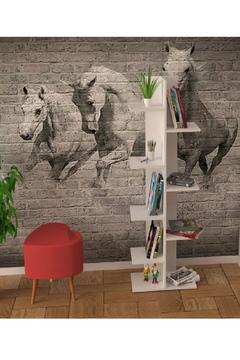 Evole Modern Geometrik Zigzak Z Kitaplık 122 Cm