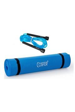 Mavi 2 Li Lüx Pilates Mavi Set Atlama Ipi Ve 6,5 Mm Mat Mavi