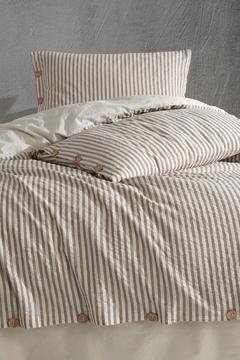 Chance %100 Pamuk ipliği Boyalı Yıkamalı Çift Kişilik Nevresim Takımı Krem 200*220