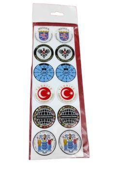 Damla Plaka Pulu Gümrük Pulu 12'li Çift - Plaka Pulu Damla Etiket Set - Plaka Pulu Sticker