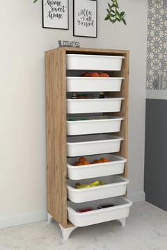 8 Sepetli Dolap Çok Amaçlı Dolap Oyuncak Dolabı Dora Çam