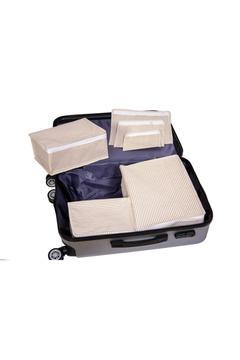 6'lı Valiz Düzenleyici Bavul Içi Organizer Set Seyahat Hurcu Camel Desenli