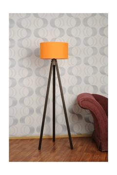 3 Ayaklı Tripod Lambader Abajur Kumaş Başlık---turuncu-c