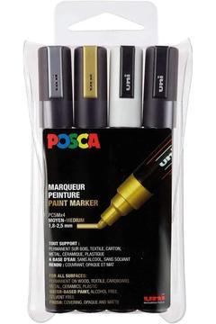 Posca Marker Kalem Pc-5m (1.8-2.5mm) 4'lü Metalik