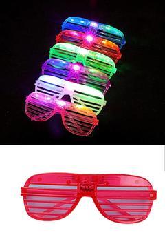 Led Işıklı Panjur Parti Gözlüğü Kırmızı Renk 1 Adet