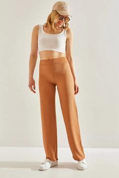 Kadın Beli Lastikli Börümcük Kumaş Pantolon 60231004