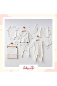 Yenidoğan Bebek Için Organik Pamuklu 10 Parça Hastane Çıkışı Seti - Zıbın Ve Tulum Takımı Beyaz