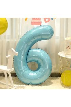6 Rakam Balon Mavi Renk Folyo Balon 76 cm 34 inç Helyum Balon 6 Yaş Balon Mavi 6 Sayı Folyo Balon