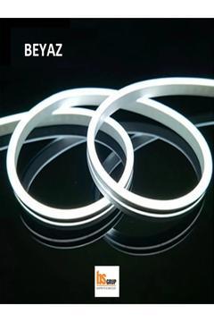 Beyaz Neon Esnek Şerit Led 2 Metre + 220 Volt Fiş Mutfak Tezgah Altı Vb. İçin