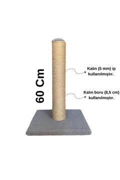 60 Cm Kalın Borulu Kalın Ipli Uzun Kedi Tırmalama Tahtası