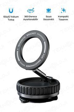 Vakumlu Telefon Tutucu Katlanabilir Mıknatıslı Araçİçi  Ayna Torpido Tezgah Uyumlu Yeni Nesil Tutucu